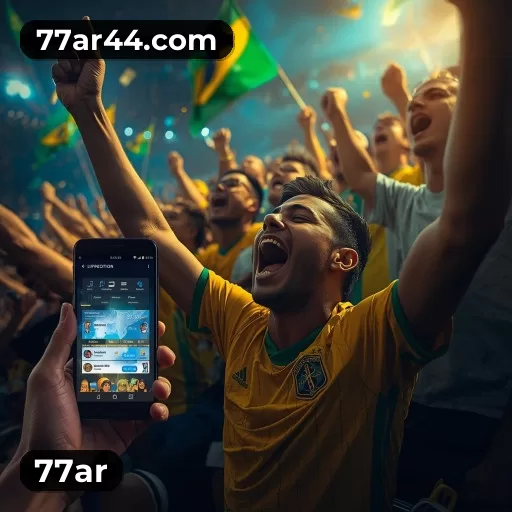 Imagem promocional da 77ar mostrando a plataforma e suas vantagens